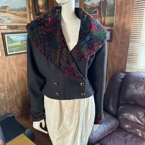 Victorian Inspired Vintage Wool Blend Blazer Coat